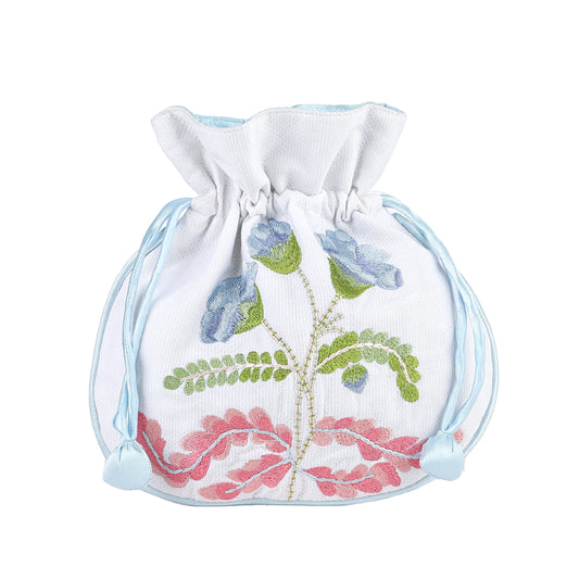 Carnation Small Jewelry Pouch Blue