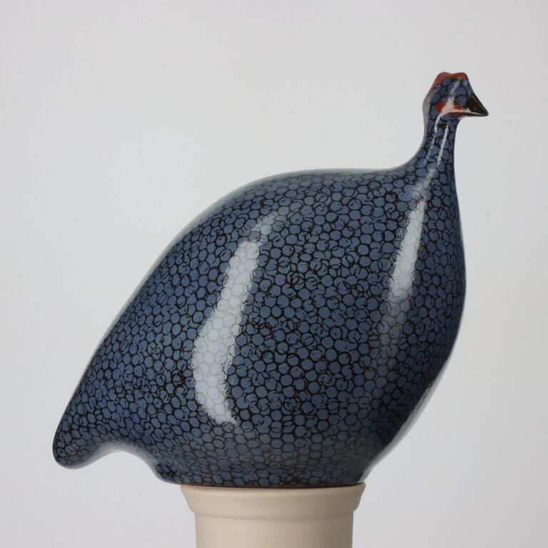 Guinea Fowl Electric Blue Spotted Black