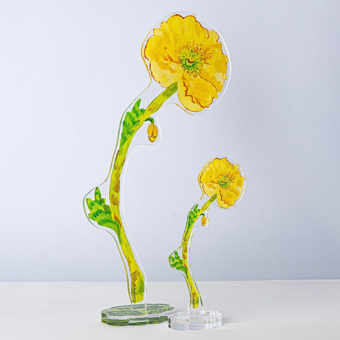Pale Yellow Iceland Poppy Small Acrylic Flower