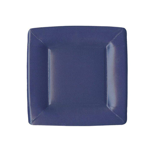 Grosgrain Square Paper Salad Plates Navy