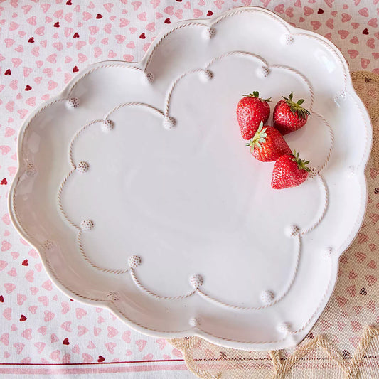 Juliska Berry & Thread 15" Heart Platter Whitewash