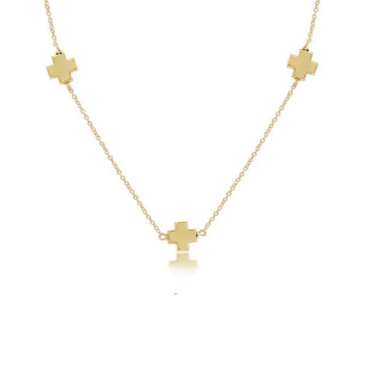 enewton 15" Choker Simplicity Chain Gold Signature Cross Gold