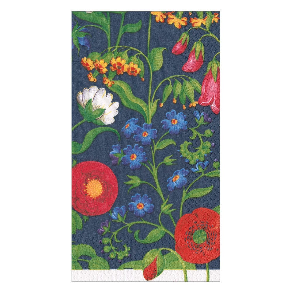 Caspari Cloisters Garden Navy Guest Towels