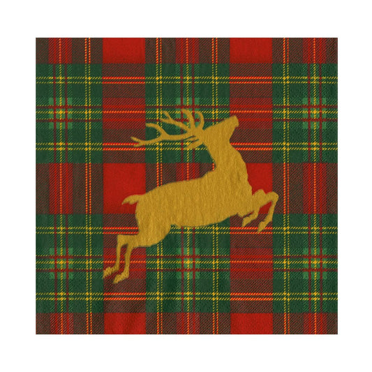 Reindeer Tartan Red Napkins