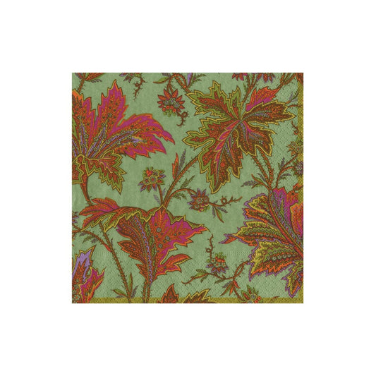 Paisley Leaves Napkins in Sage Green