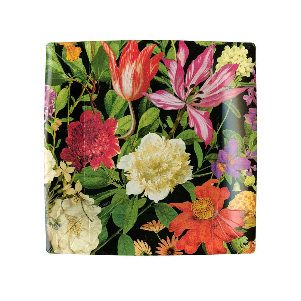 Dutch Floral Black Square Plates