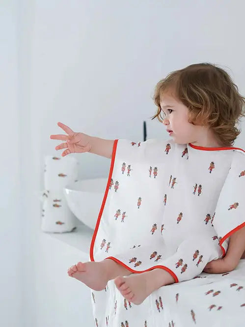 Muslin Poncho in Tin Soldier | Atelier Babbi