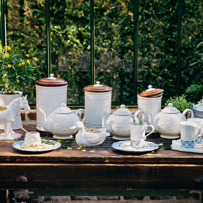 Juliska Berry & Thread Whitewash 10" Canister with Wooden Lid