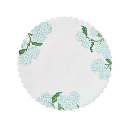 Blue Hydrangea Scalloped Edge Plate Liners