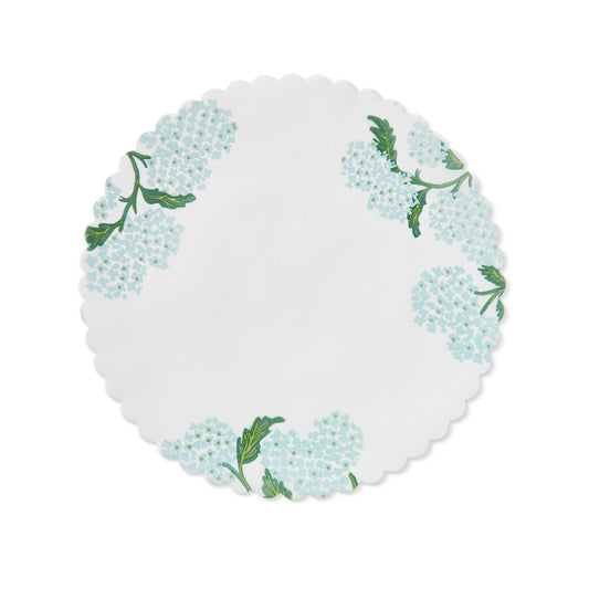 Blue Hydrangea Scalloped Edge Plate Liners