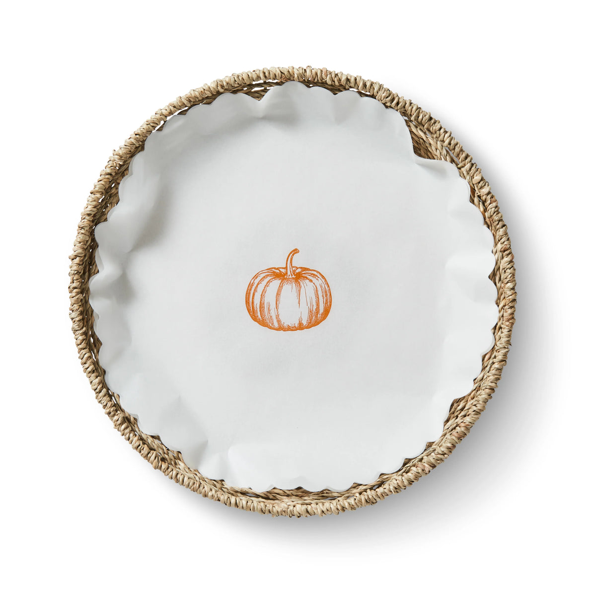 "Pumpkin Spice" Scalloped Flat Plate Liners