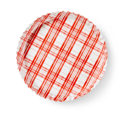 Red Plaid Preformed Plate Liners