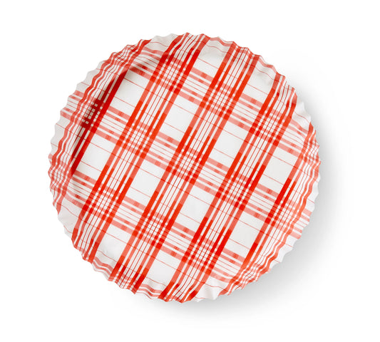 Red Plaid Preformed Plate Liners