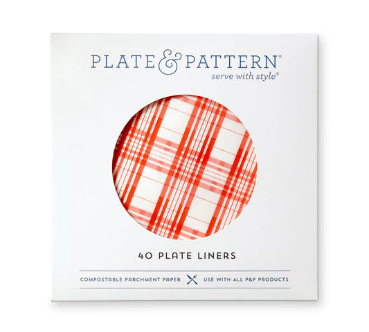Red Plaid Preformed Plate Liners