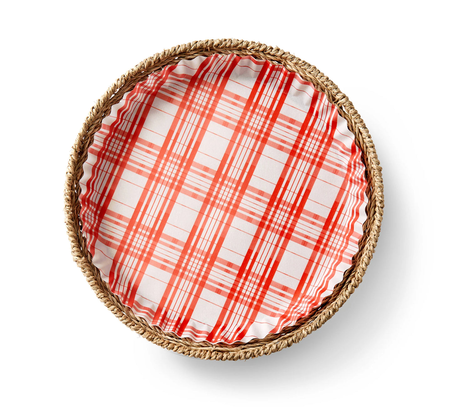 Red Plaid Preformed Plate Liners