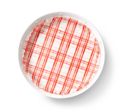 Red Plaid Preformed Plate Liners