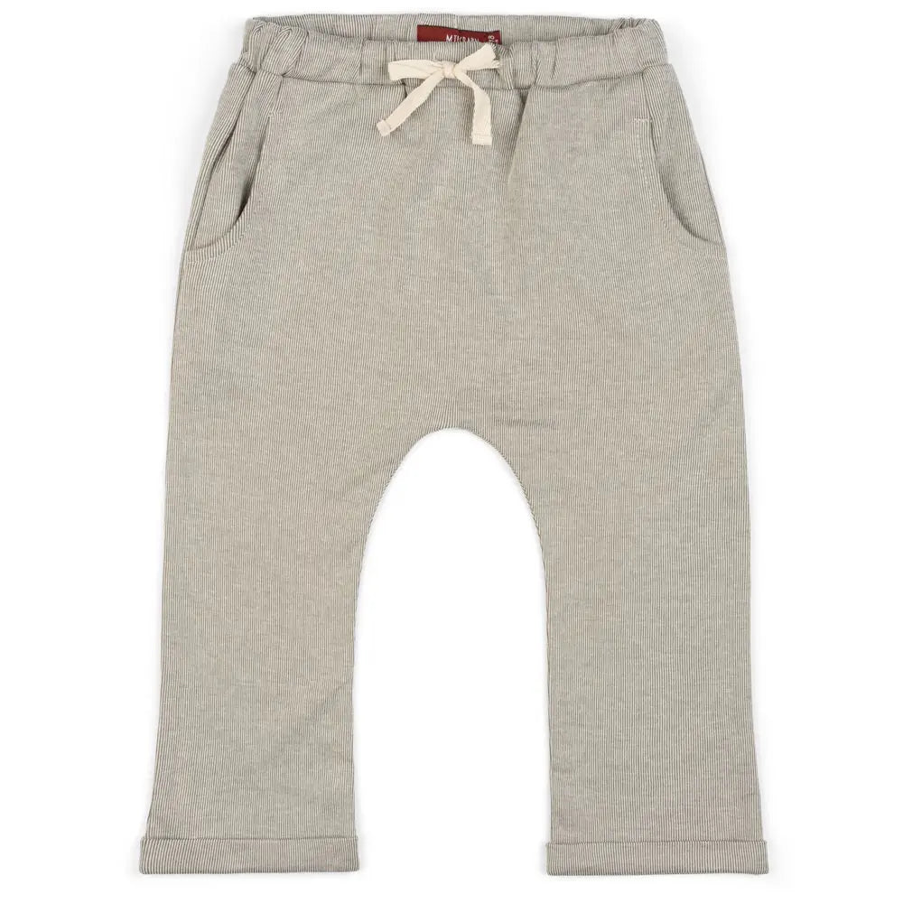 Milkbarn Organic Jogger Grey Pinstripe 3-6 Month