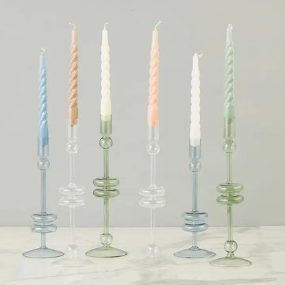 Lacquered Twisted Tapers, Set of 6