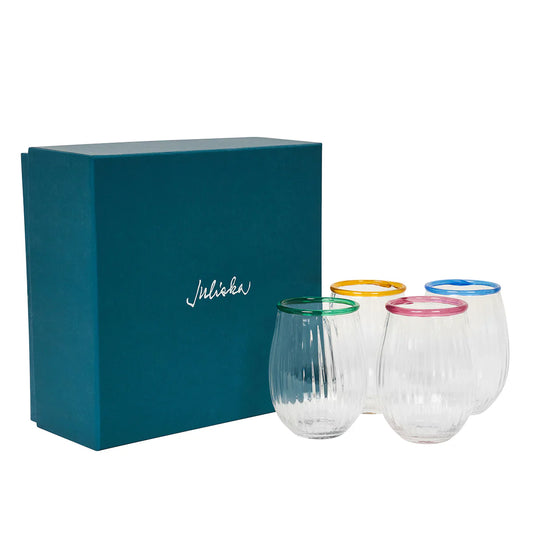 Juliska Nell Stemless Wine Glasses in Assort. Set of 4