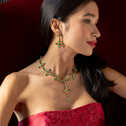 Monique Gem Convertible Necklace in Malachite, 16" +2", Capucine de Wulf