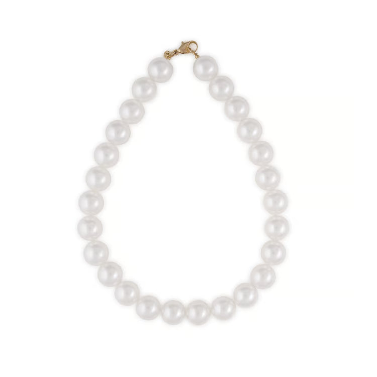 White Pearl Iris Large Resin Bead Necklace