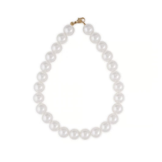 White Pearl Iris Large Resin Bead Necklace