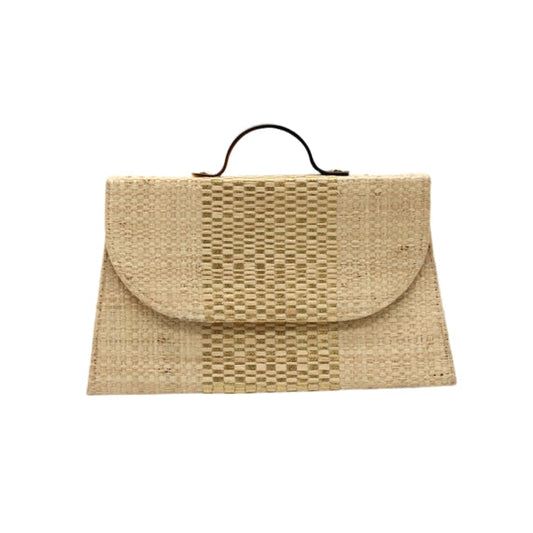 Wynwood Straw Handbag with Metallic Detailing & Horn Handle