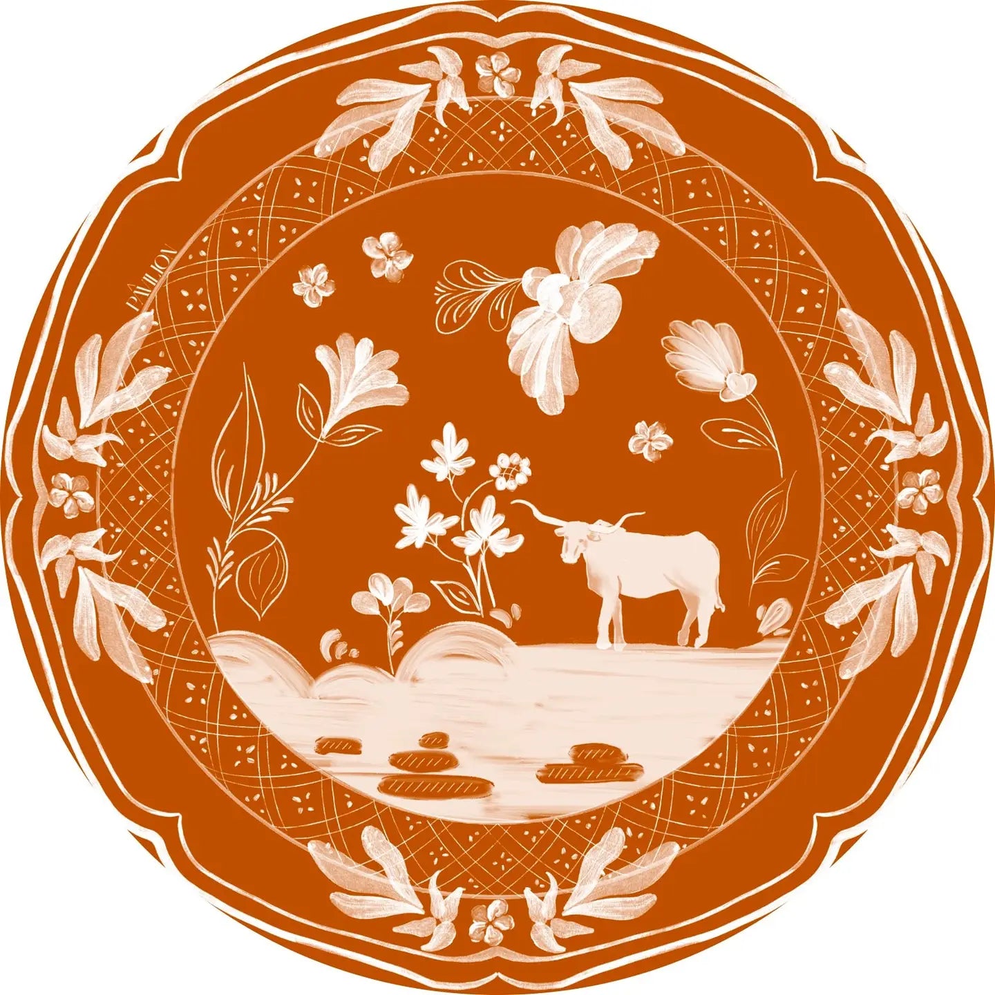 Orange Cow Paper Dinner Plates
