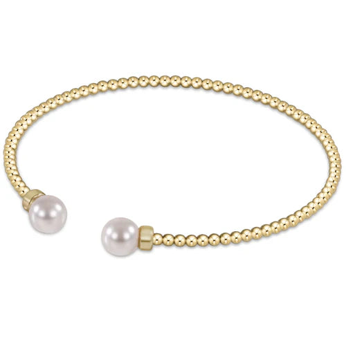 enewton Classic Gold 2mm Bead Cuff, Pearl