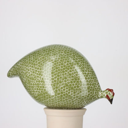 Guinea Fowl Green Splashes Spotted White