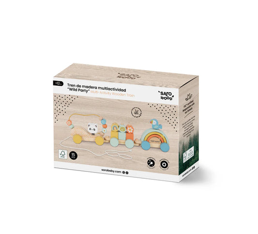 Wooden Multi-Activity Wild Party Train