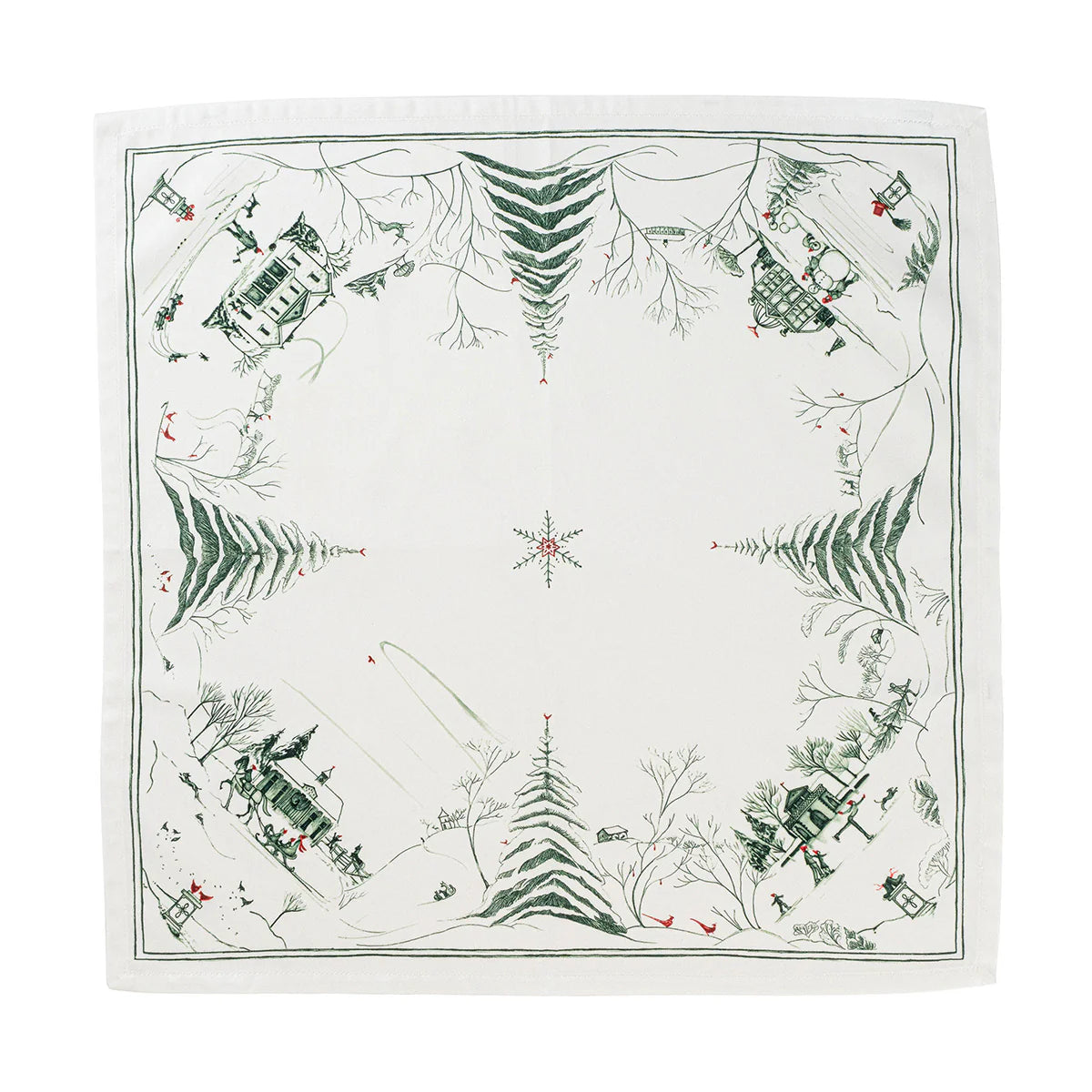 Juliska Country Estate Winter Frolic Evergreen Napkins, Set of 4