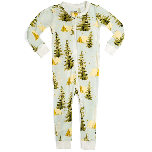 Milkbarn Bamboo Zipper Pajama Camping3-6 Month