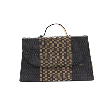 Wynwood Straw Handbag with Metallic Detailing & Horn Handle