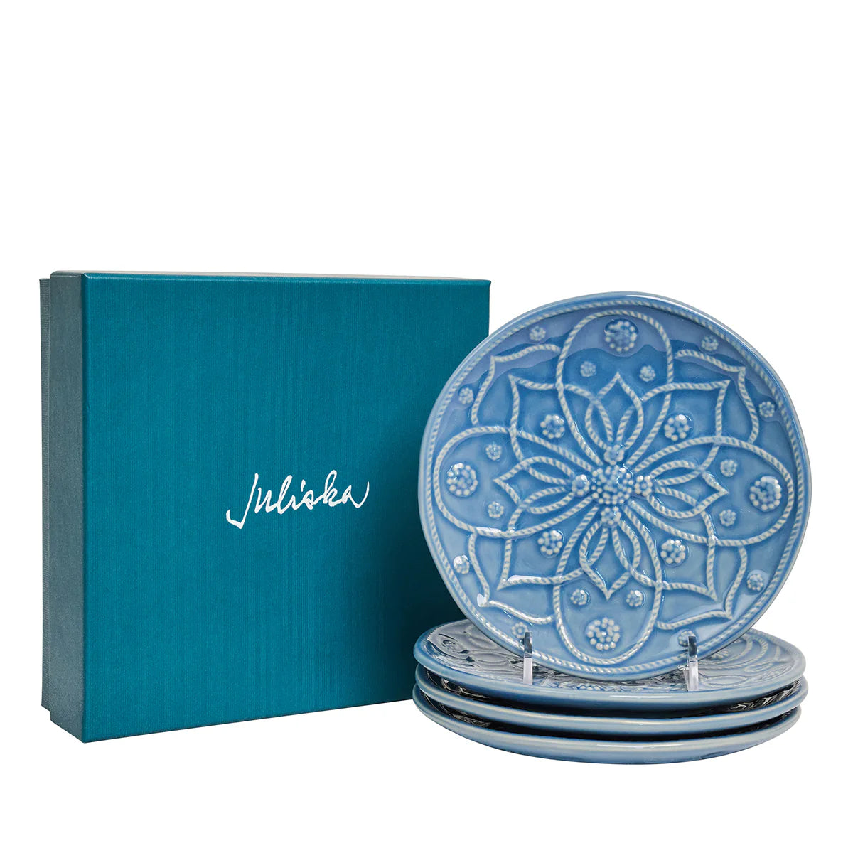 Juliska Jardins du Monde Chambray Side/Cocktail Plates (Assort. Set of 4)