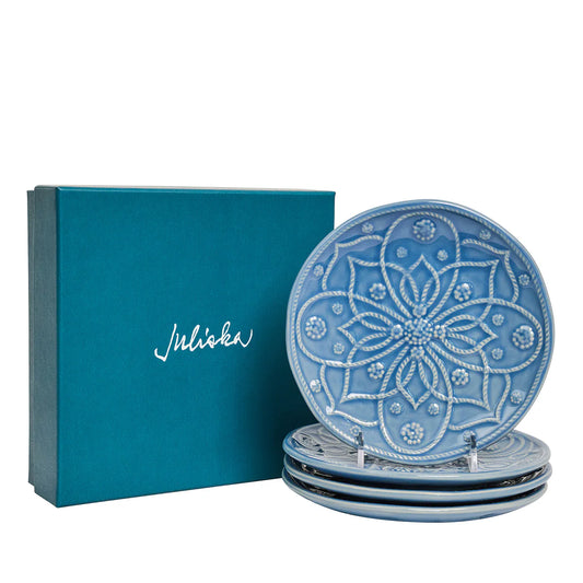 Juliska Jardins du Monde Chambray Side/Cocktail Plates (Assort. Set of 4)