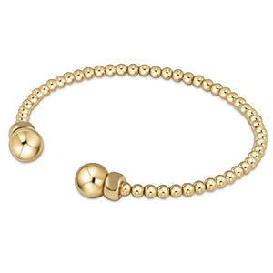 Classic Gold 3mm Bead Cuff, Gold | enewton