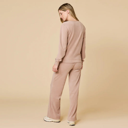 COCO Vintage Velvet V-Neck with Full Leg Pant