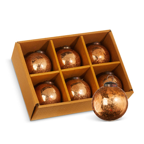Antique Copper Ball Ornaments 3.5"