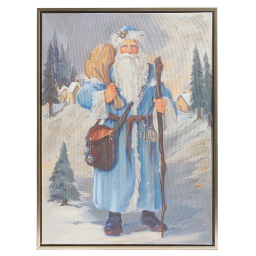 Old World Santa Textured Frame Wall Art