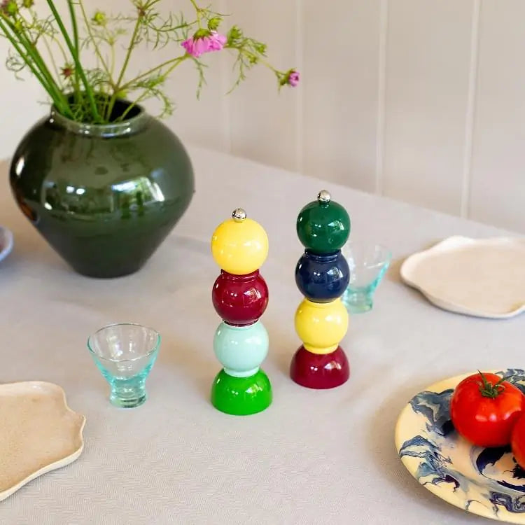 24cm Yellow Multi Bobbin Salt or Pepper Mill