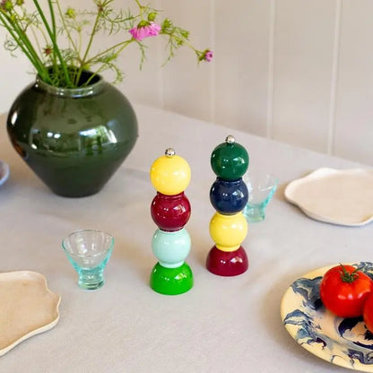 24cm Yellow Multi Bobbin Salt or Pepper Mill