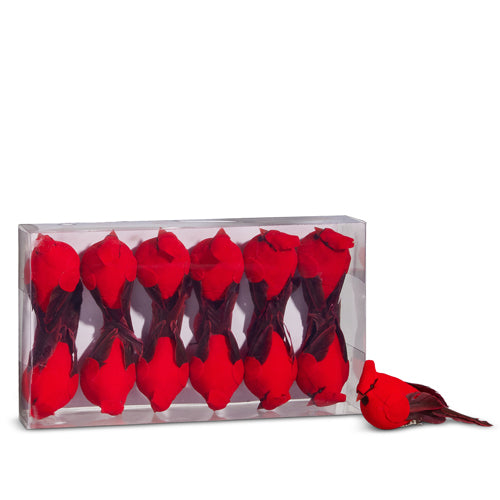 Box of 12, 4" Clip-On Cardinals