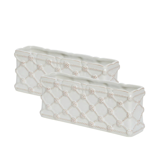 Juliska Berry & Thread Petite Parterre Garden 8" Planter Set/2 in Whitewash