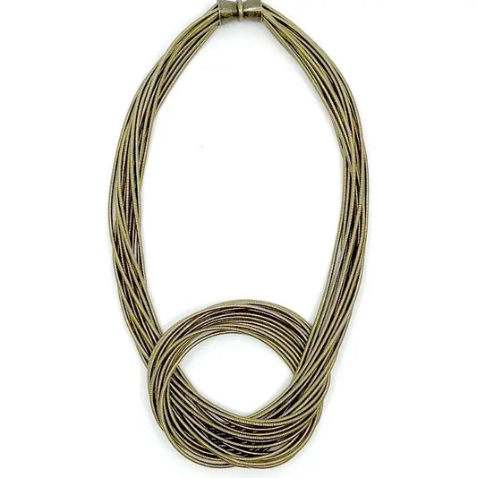Bronze Piano Wire Large Knot Necklace