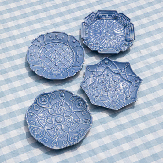 Juliska Jardins du Monde Chambray Dessert/Salad Plates (Assort. Set of 4)