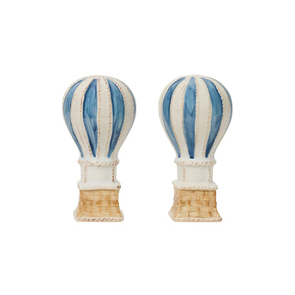 Juliska L'Amour Toujours Hot Air Balloon Salt & Pepper Shakers in Chambray