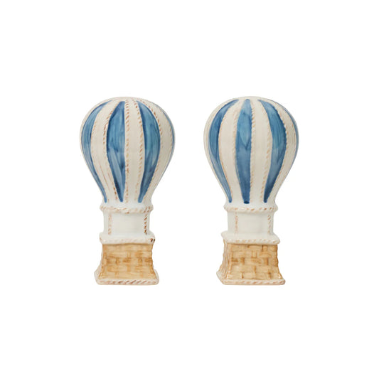 Juliska L'Amour Toujours Hot Air Balloon Salt & Pepper Shakers in Chambray
