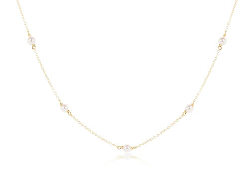 enewton 17" Choker Simplicity Chain Gold - 4mm Pearl