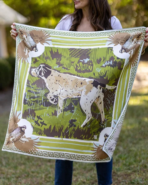LG Olive Pointing Strong Double-Sided Silk Scarf
